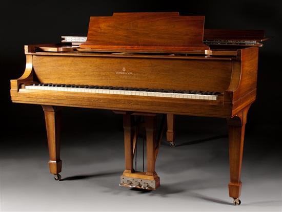 Steinway & Sons walnut cased grand piano