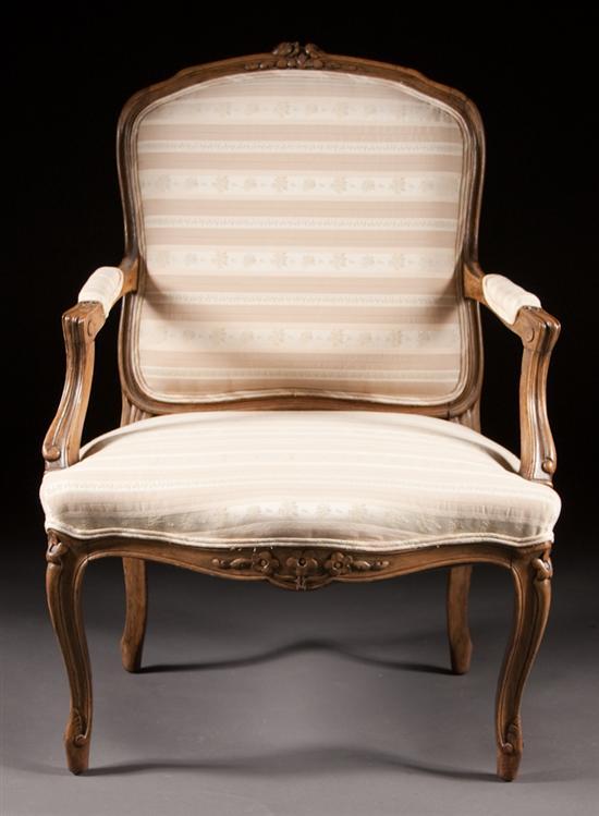 Louis XV style carved walnut upholstered 77de6