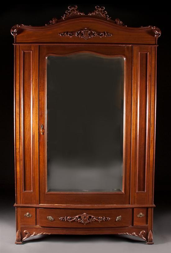 Louis XV style carved walnut beveled 77df4