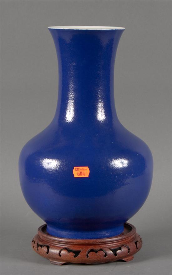 Chinese blue monochrome porcelain vase,