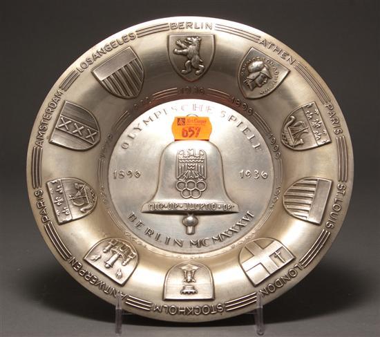 German relief molded and decorated pewter