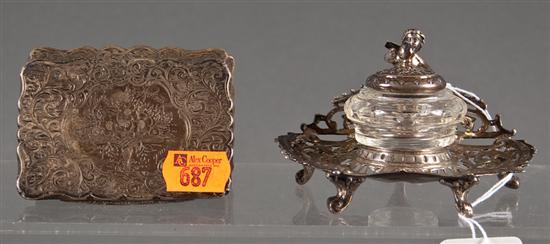 French silver standish and English 77b9b