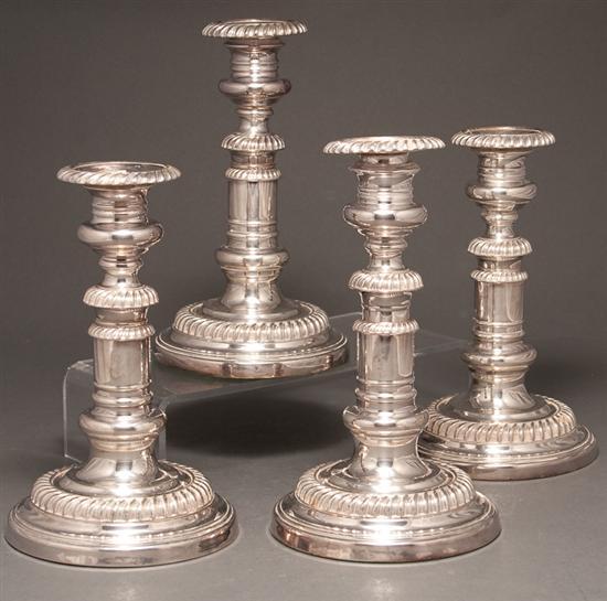 Set of four English silver-plated