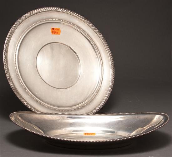 American silver cake plate, Fisher,