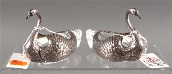 Pair of American silver-mounted