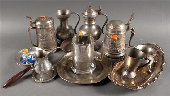 Two German pewter steins, early 20th