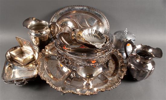 Large silver-plated lazy susan,