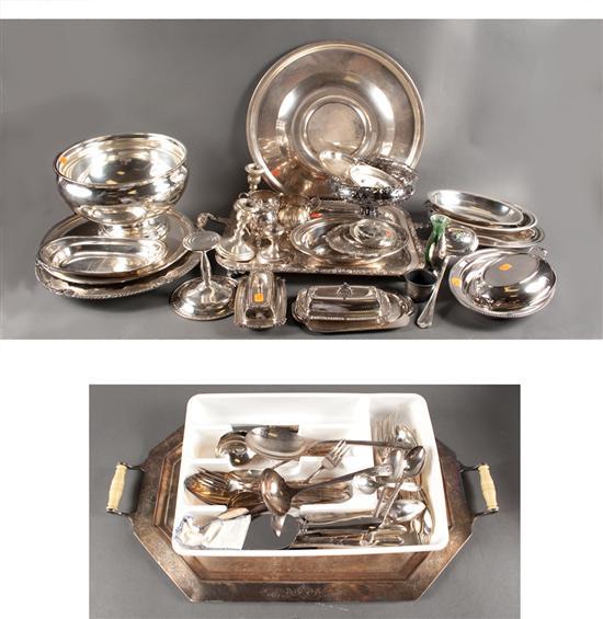Silver plated punch bowl and tray  77fe1