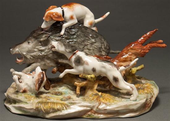 German porcelain figural group of hunting