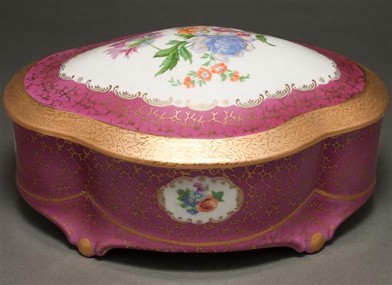 German painted parcel-gilt porcelain