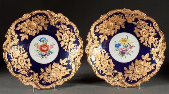 Pair of Meissen molded floral 78032