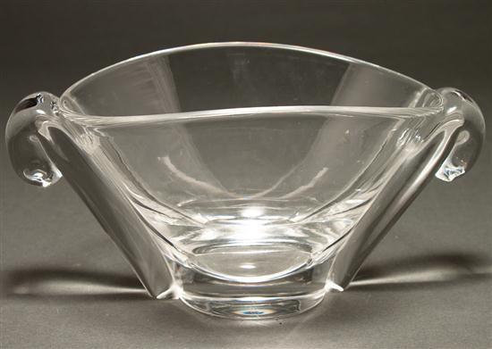 Steuben molded crystal double handled