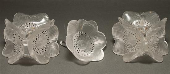 Pair of Lalique molded and partially 78040