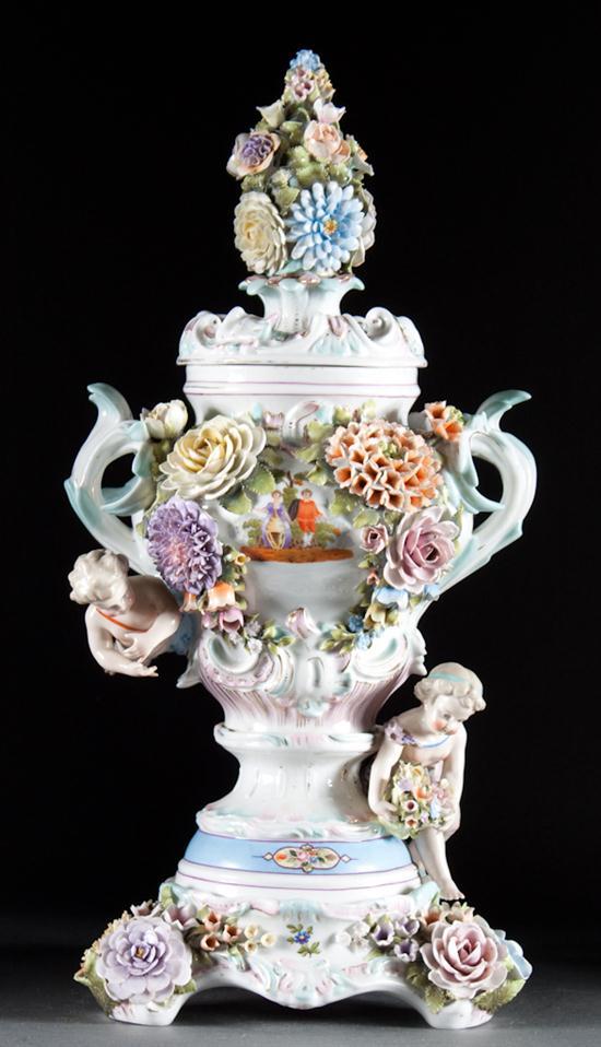 Schierholz porcelain urn with applied 780af