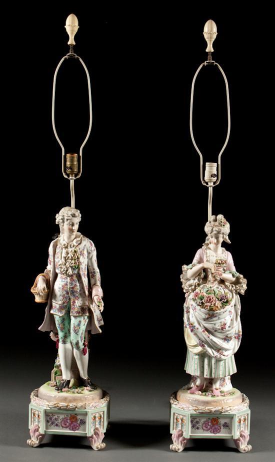 Pair of Sitzendorf porcelain figures