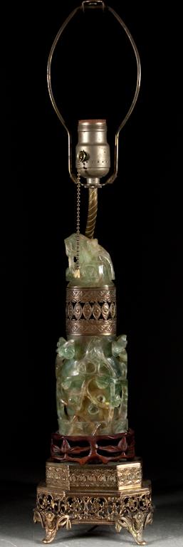 Chinese carved green quartz covered 780d3