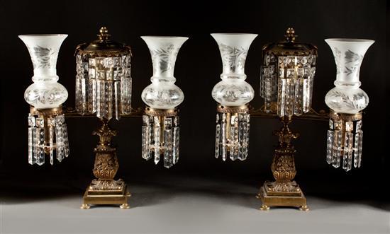 Pair of Regency style brass and 780d4