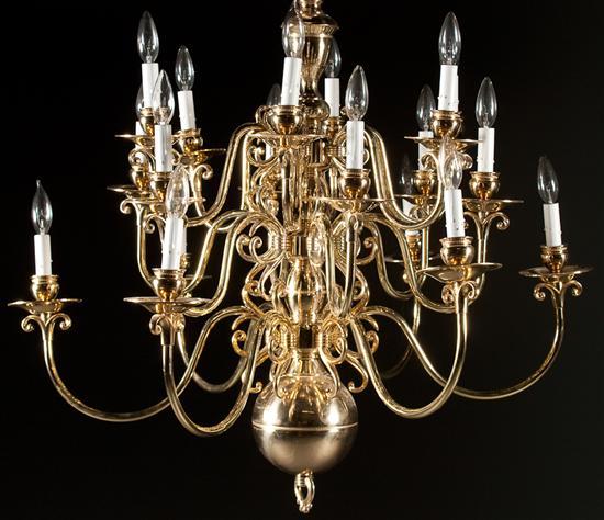 George II style 18-light brass