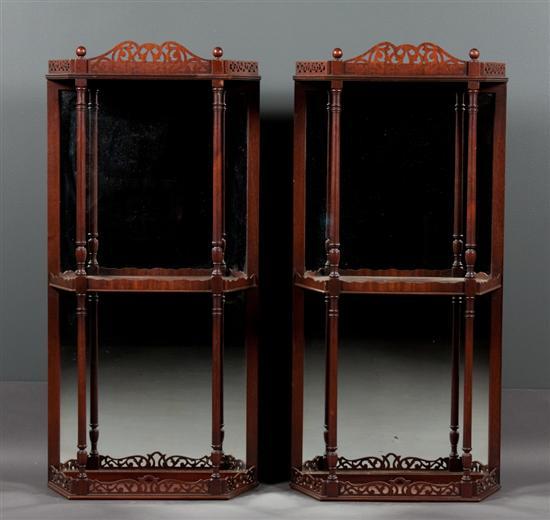 Pair of Georgian style carved mahogany