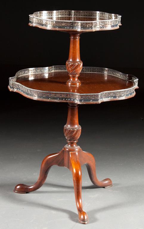 Queen Anne style mahogany two tier 7810f