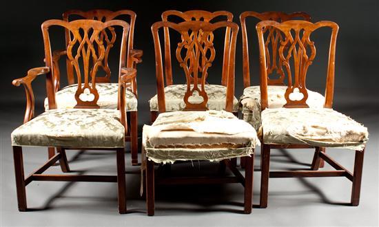 Set of six Chippendale style mahogany