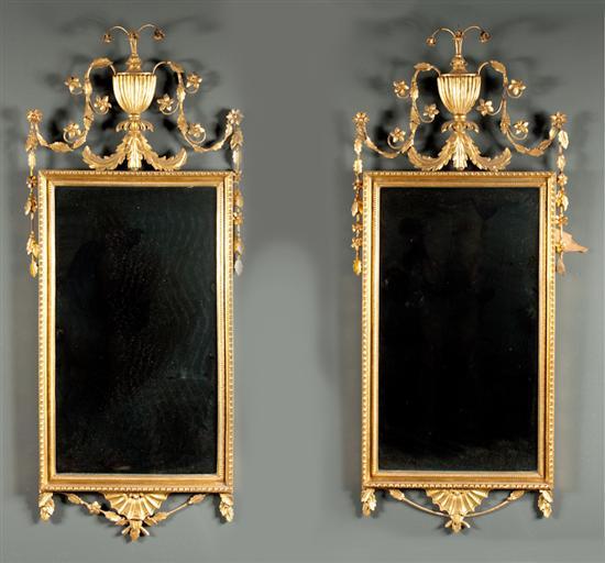 Pair of Adam style carved giltwood