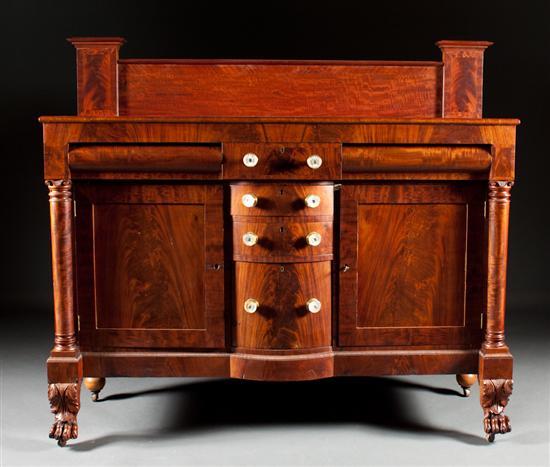 American Classical mahogany shaped-front