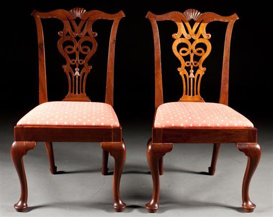 Pair of Queen Anne carved mahogany 78163