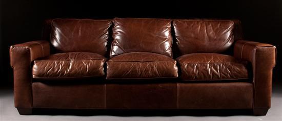 Contemporary brown leather upholstered 77e13