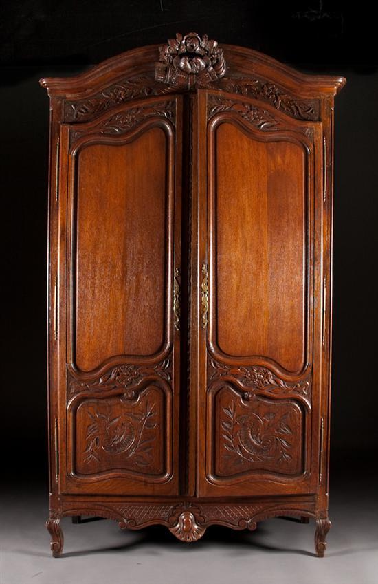 French walnut two-door armoire