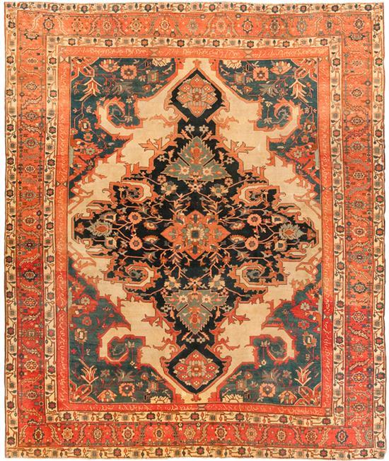 Unusual Antique Serapi carpet  77f04