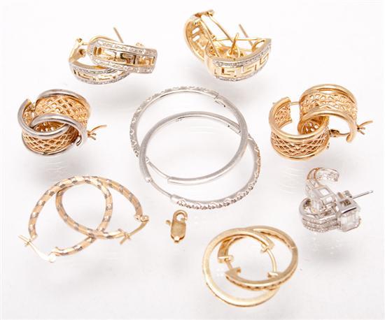 Assorted 14K gold and faux diamond jewelry