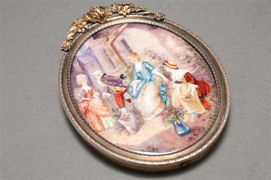 Limoges enamel miniature plaque