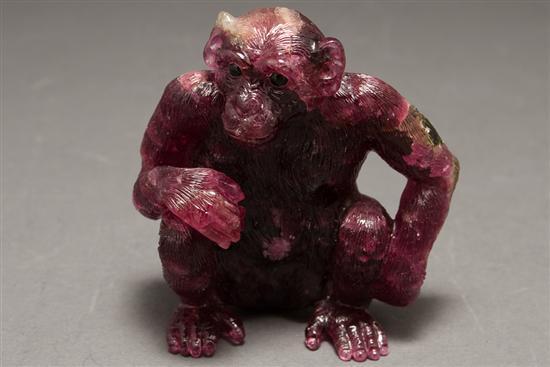 Carved hardstone chimpanzee 3 1 2 783ce