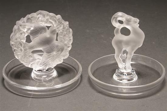 Two Lalique frosted crystal figural 7840f