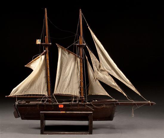 Wood ship model of an American