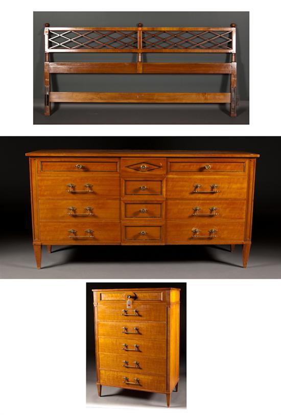 Neoclassical style cherrywood three-piece