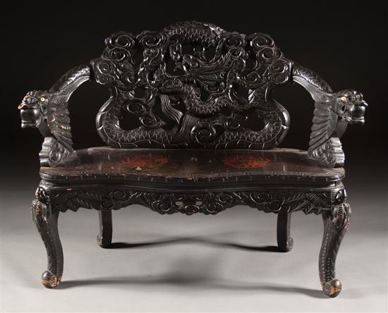 Chinese Export carved ebonized 784a0