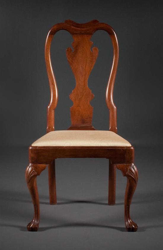 Queen Anne carved walnut side chair