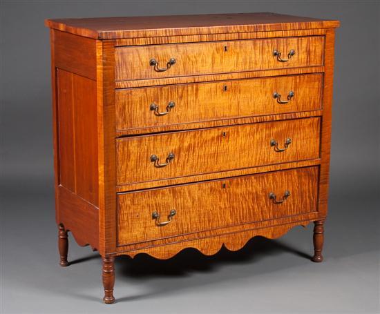 Federal tiger maple chest of drawers  784f0