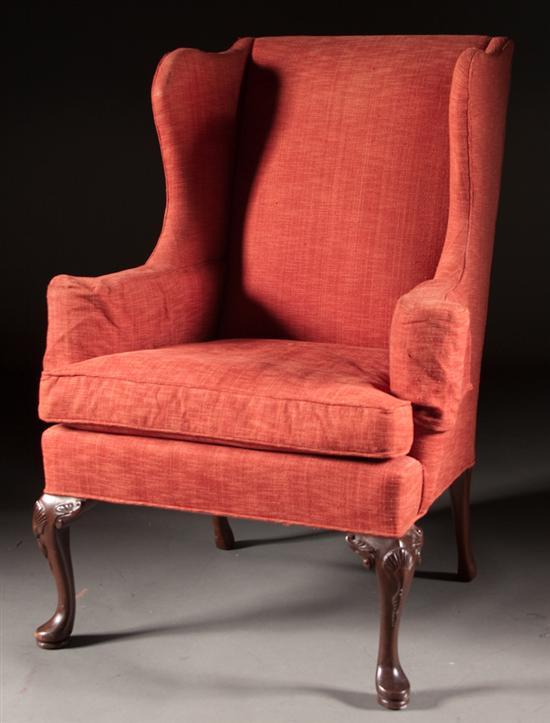Queen Anne style mahogany upholstered 784f4