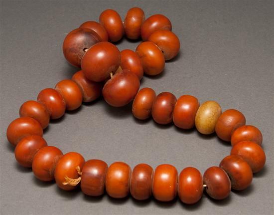 Graduated Strand of African Amber 7857e