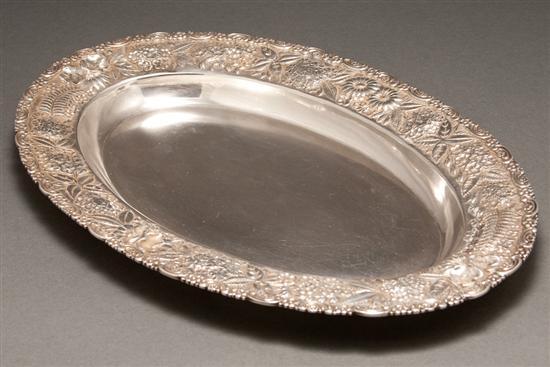 American repousse silver oval tray  785c2