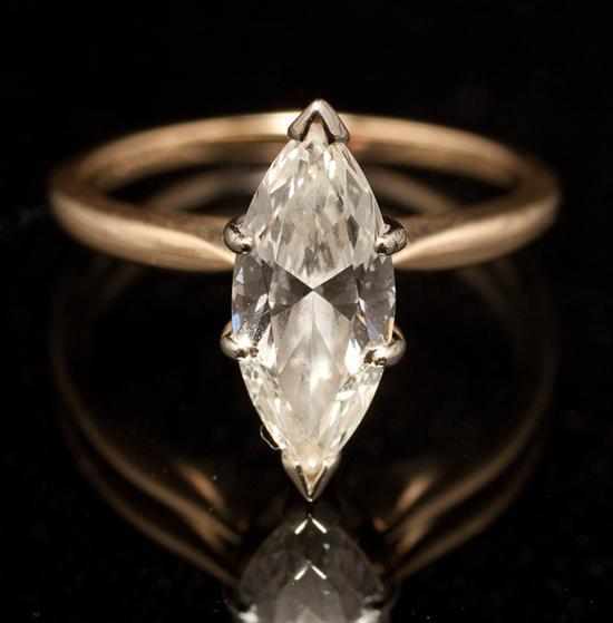 Marquise-cut diamond solitaire