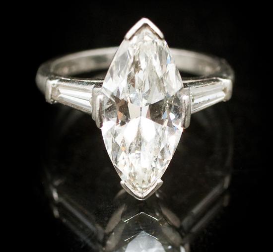 Platinum and diamond ring marquise cut 78238