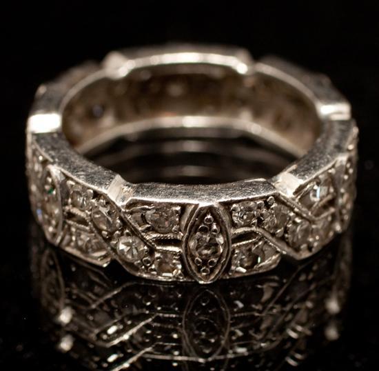 Art Deco unmarked white gold and 7823b