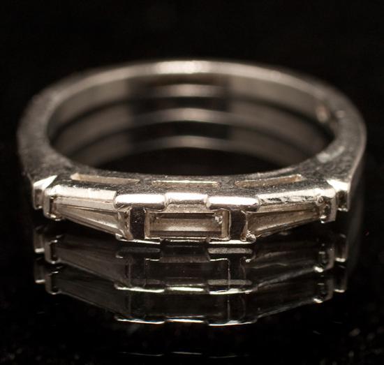 Ladys platinum and diamond ring guard