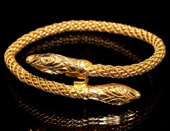 Lady's 21K yellow gold snake-form