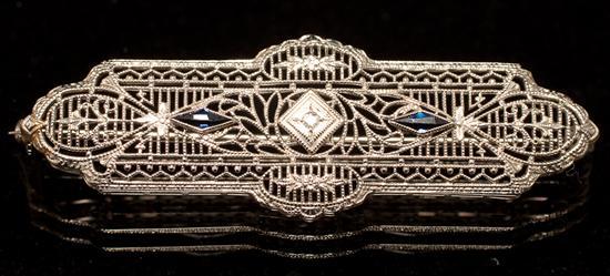 Edwardian 10K white gold filigree,