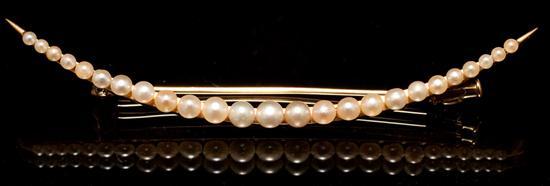 14K yellow gold and cultured pearl